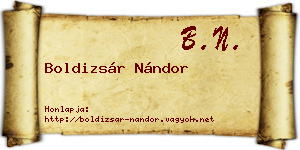 Boldizsár Nándor névjegykártya