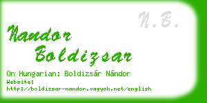 nandor boldizsar business card