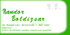 nandor boldizsar business card